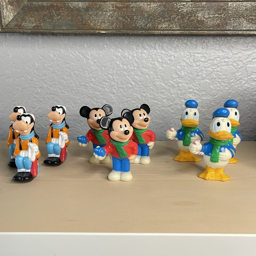 Vintage Disney Mickey Donald Goofy Rubber Figures Christmas String Light‎ Covers